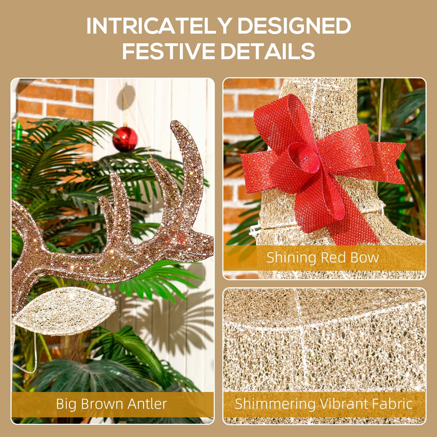 3 Piece Christmas Feature Light Multifunction Warm White Outdoor LED