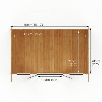 Mercia Retreat 11' 3" x 16' 10" Apex Log Cabin - Premium 44mm Cladding Loglap - Grey UPVC