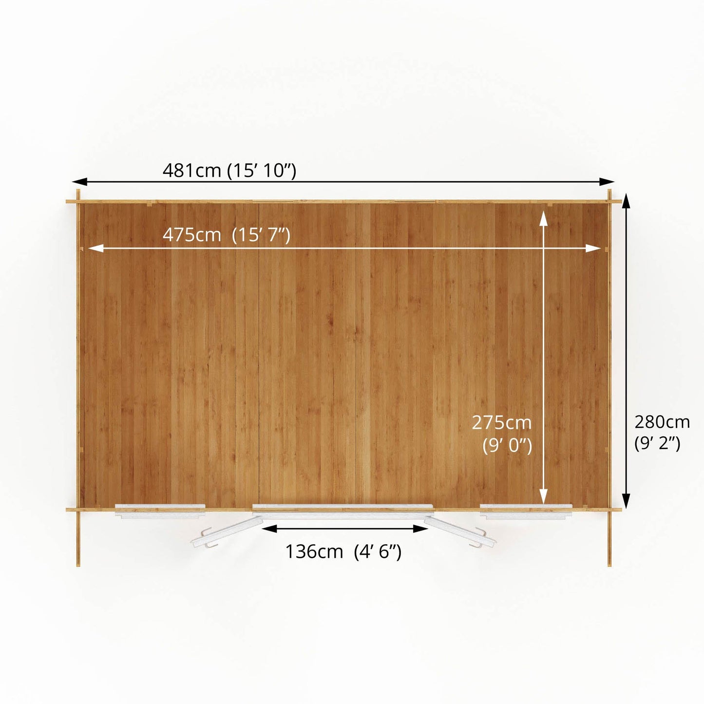 Mercia Retreat 11' 3" x 16' 10" Apex Log Cabin - Premium 44mm Cladding Loglap - White UPVC