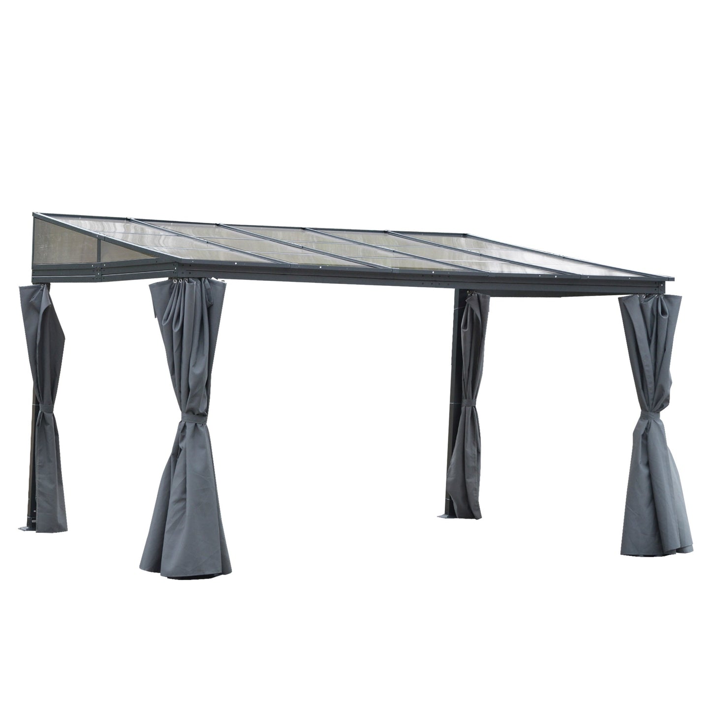 4 x 3M Outdoor Hardtop Gazebo with Curtains Primary Image