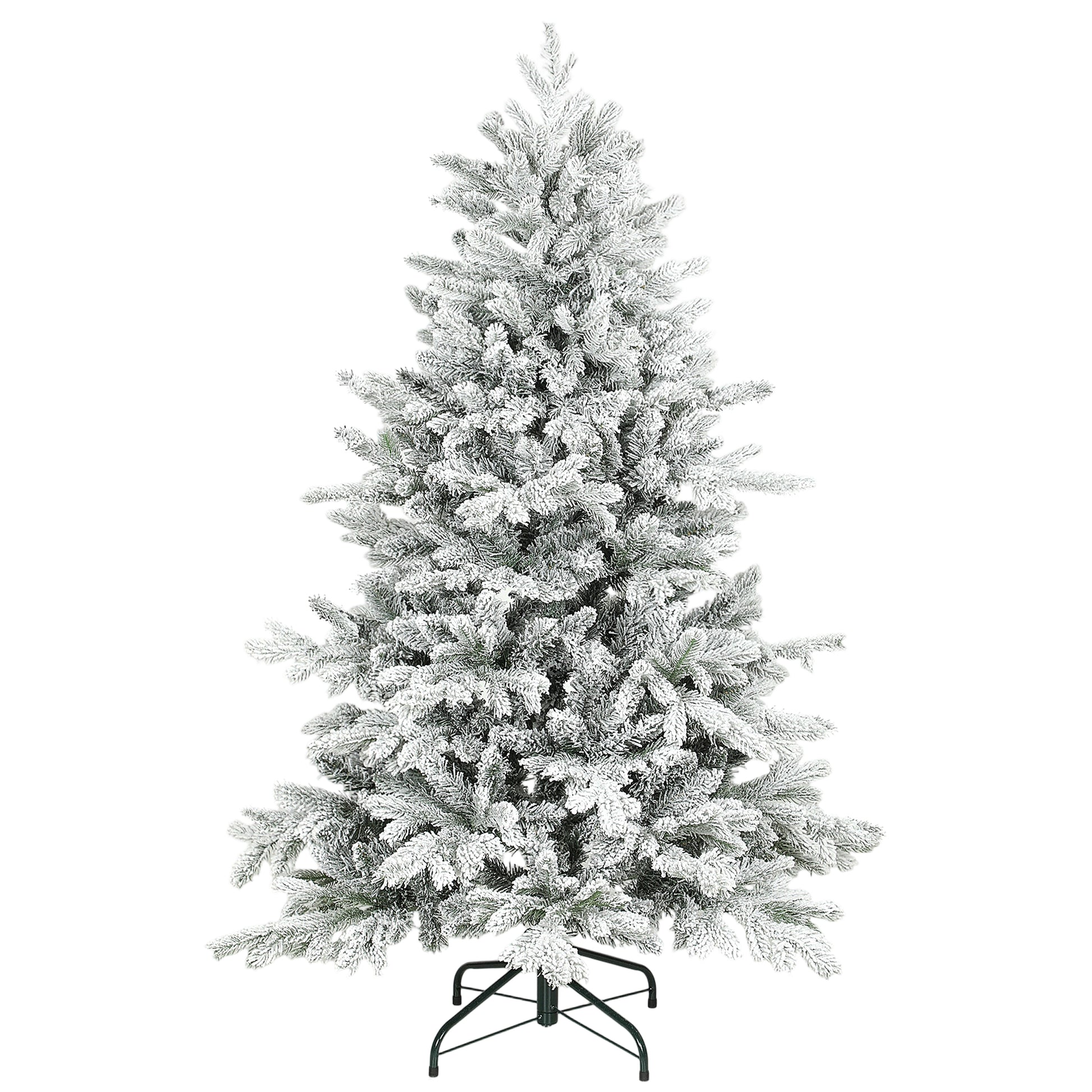 5ft Christmas Tree Artificial - White Frosted Green  936 Tips Primary Image