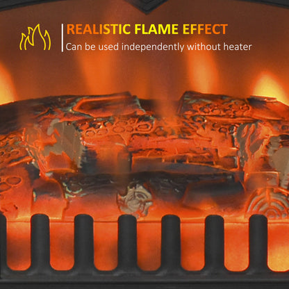 Freestanding Electric Fire Place Indoor Heater Glass View Log Wood Burning Effect Flame Portable Fireplace Stove 950/1850W