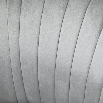 Velvet-Feel Tub Chair and Footstool - Grey