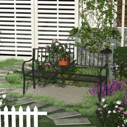 Metal Bench W/Table