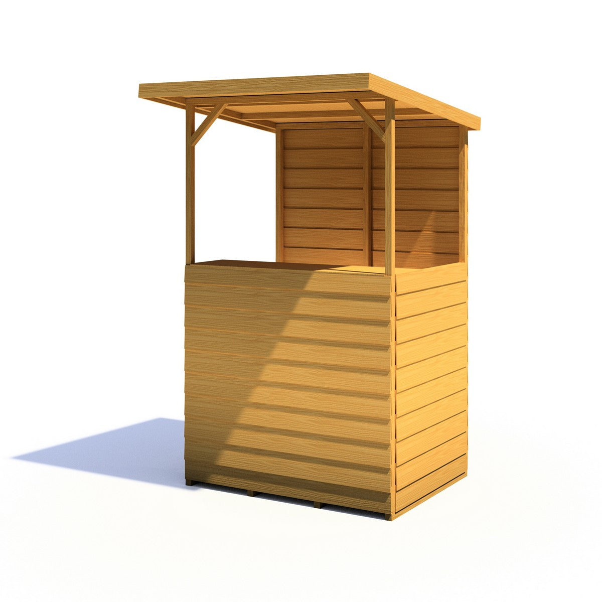 Shire Tiki 2' 11" x 3' 10" Pent Garden Bar - Premium 34mm Cladding Overlap