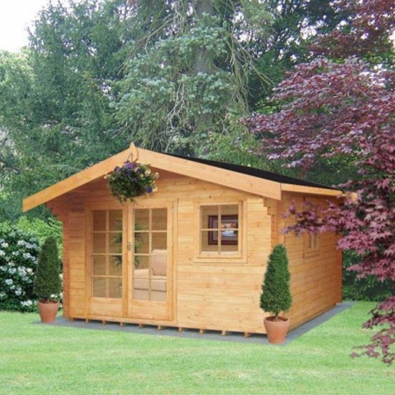 Tunstall 13 8" x 7 10" Apex Log Cabin Premium 44mm Cladding Tongue & Groove