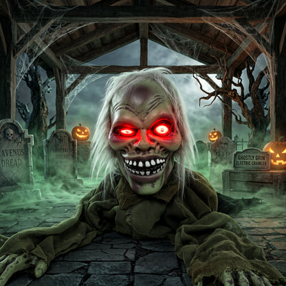 Animated Crawling Zombie Halloween Decoration - 116cm
