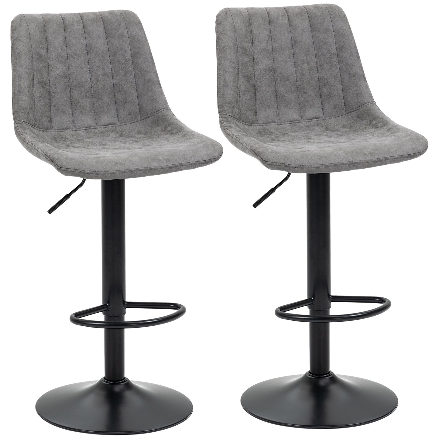 Adjustable Bar Stools Set of 2 Counter Height Barstools Dining Chairs 360° Swivel with Footrest for Home Pub Primary Image