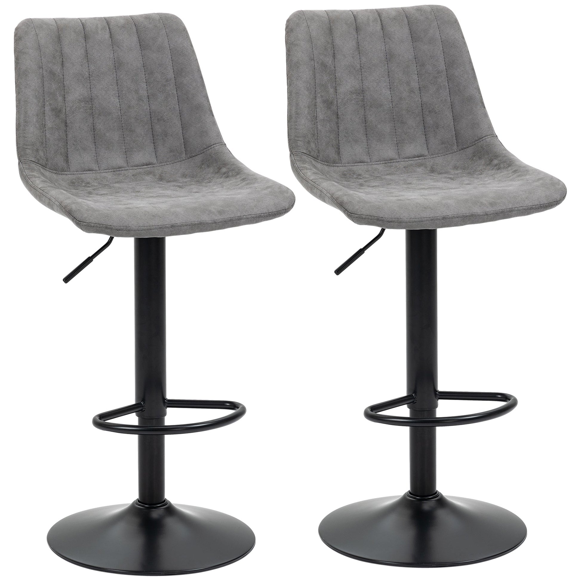 Adjustable Bar Stools Set of 2 Counter Height Barstools Dining Chairs 360° Swivel with Footrest for Home Pub Primary Image