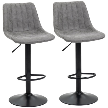 Adjustable Bar Stools Set of 2 Counter Height Barstools Dining Chairs 360° Swivel with Footrest for Home Pub Primary Image