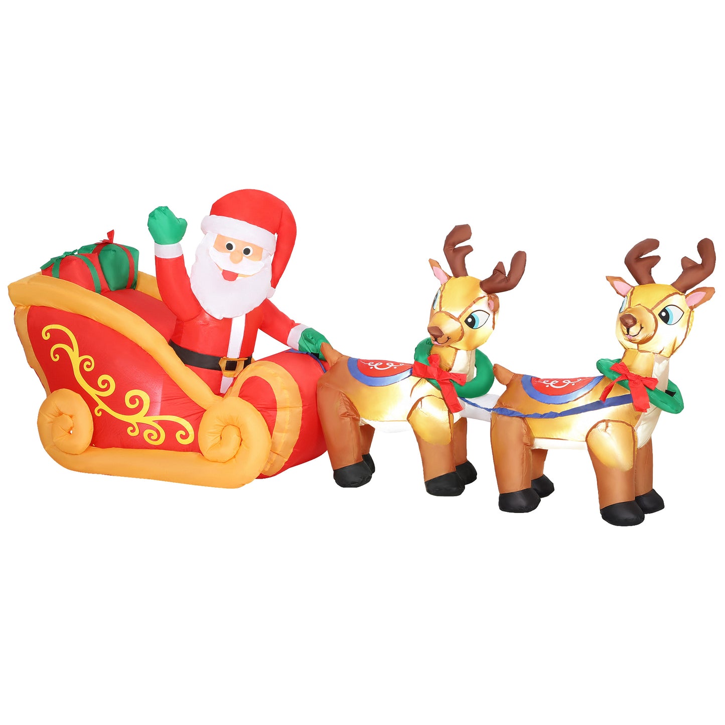Santa Sleigh Inflatable Christmas Decoration - 240cm