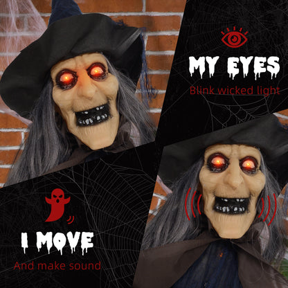 Animated Witch Halloween Decoration - 190cm