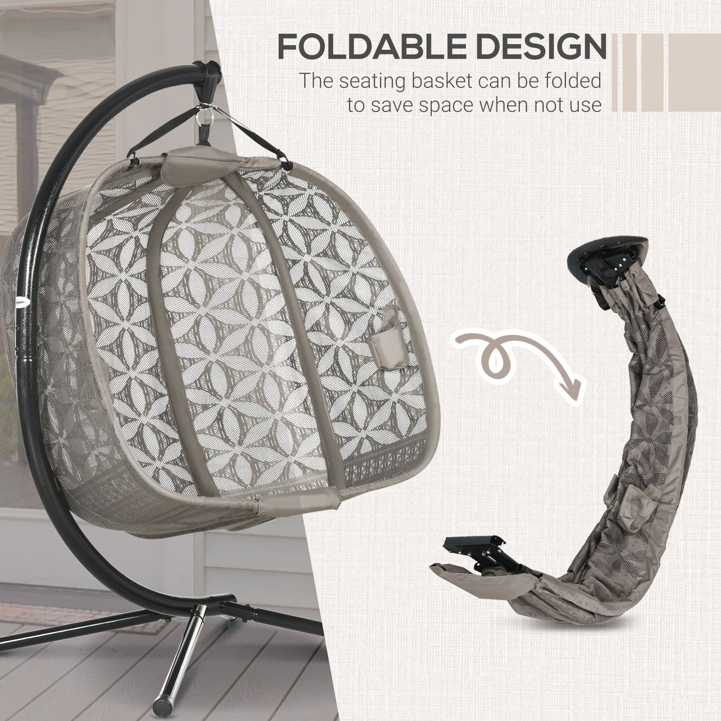 Outsunny Outdoor Double Hanging Chair