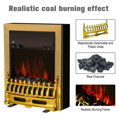 Electric Fireplace LED Light Complete Fire Place Heating Indoor Heater Coal Burning Flame Effect Heat 2000W Max