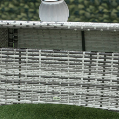 Rattan Garden Furniture Dining Set 6 Seater Patio Rectangular Table Cube Chairs Outdoor Fire Retardant Sponge Grey