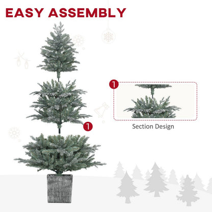 5ft Christmas Tree Artificial - White Frosted Green 1140 Tips