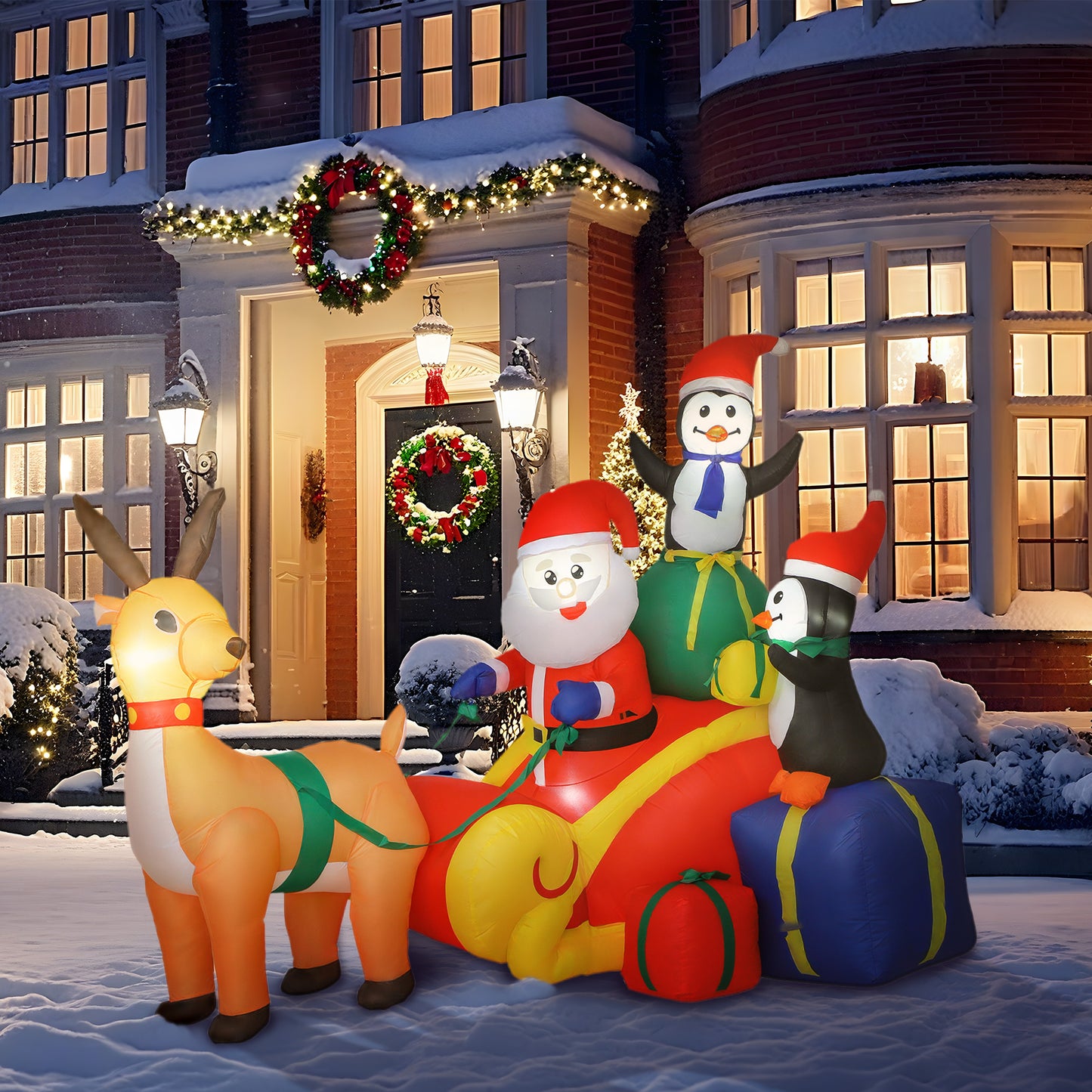 Santa Sleigh Inflatable Christmas Decoration - 180cm