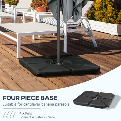 Set of 4 Parasol Base Stand Weights for Banana Hanging Cantilever Umbrella