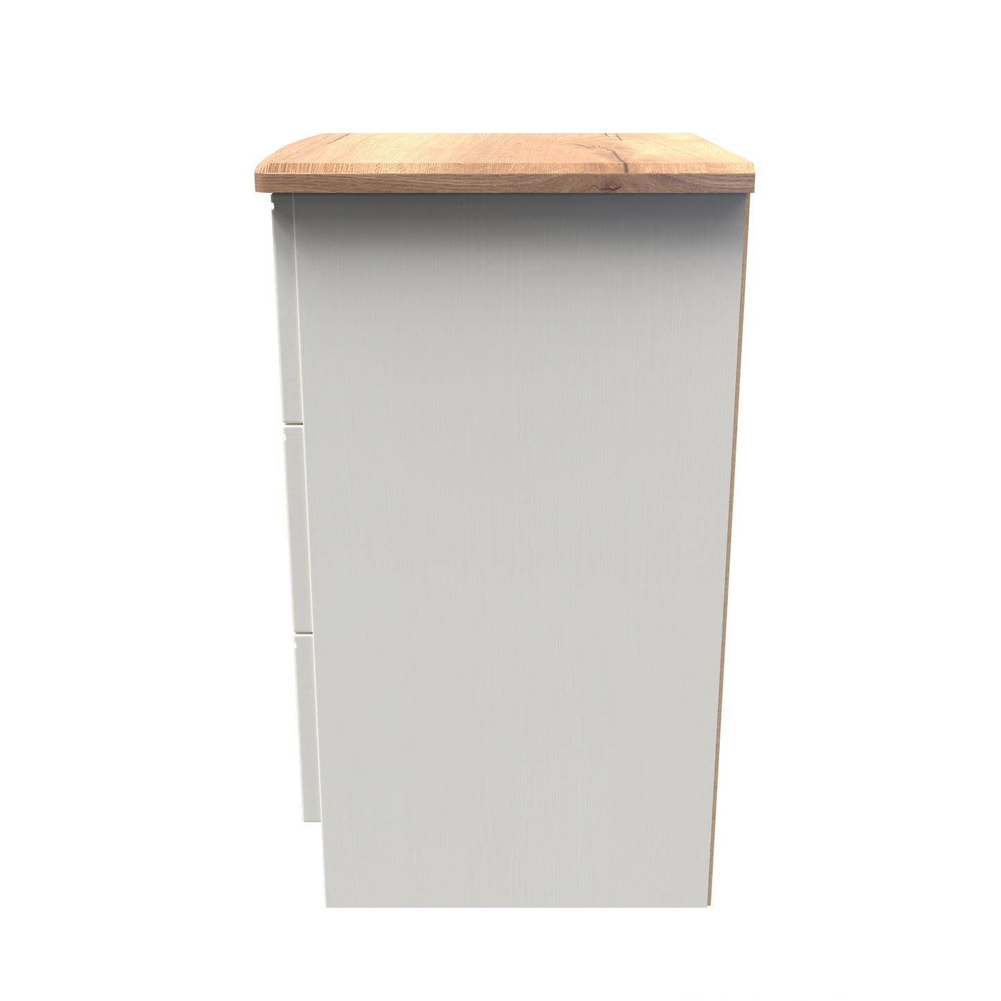Victoria Bedside Table Cream & Light Oak 3 Drawers 40cm