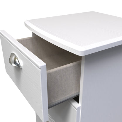 Victoria Bedside Table White & Light Oak 3 Drawers 40cm