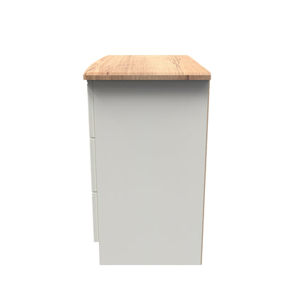 Victoria Chest of Drawers Cream & Light Oak 3 Drawers 77cm