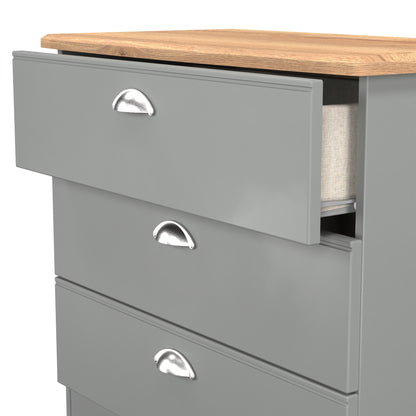 Victoria Chest of Drawers Grey & Light Oak 3 Drawers 77cm