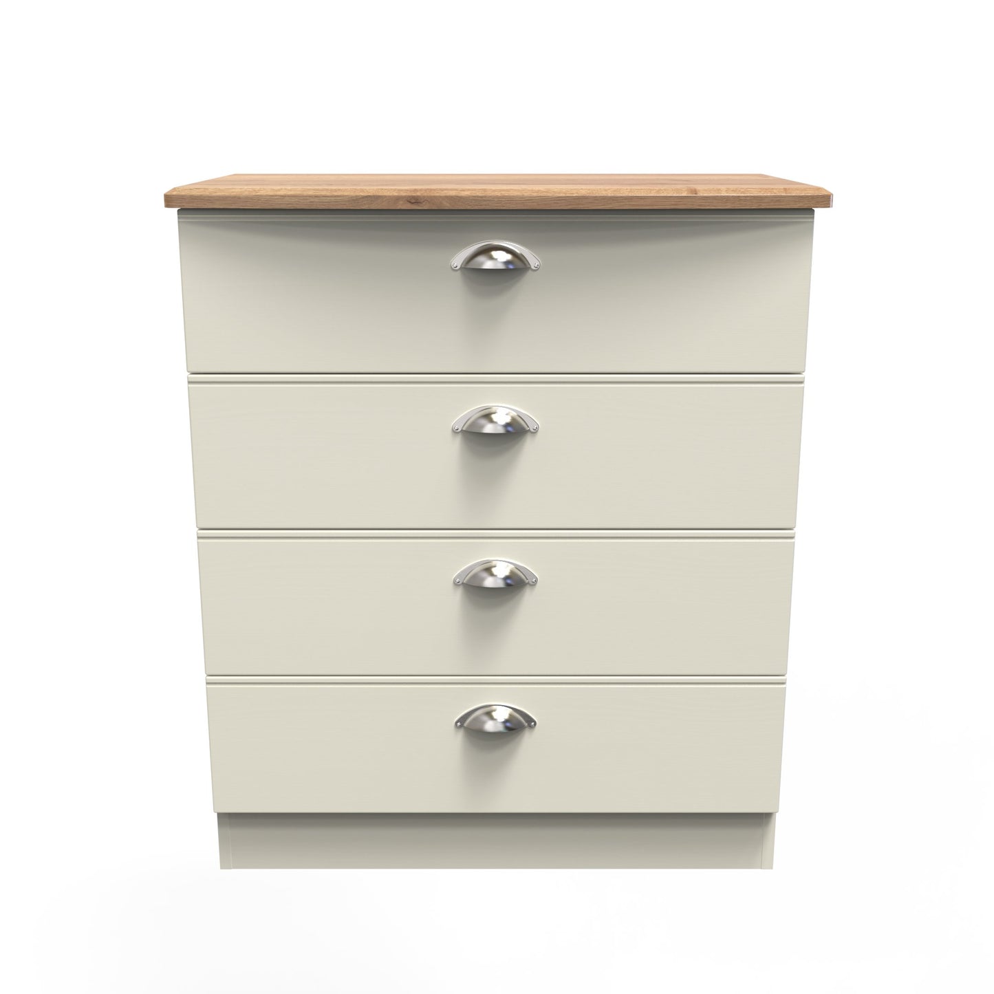 Victoria Chest of Drawers Cream & Light Oak 4 Drawers 77cm