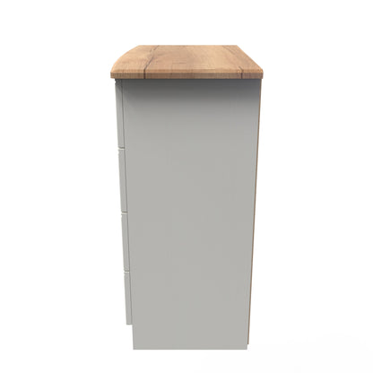 Victoria Chest of Drawers Cream & Light Oak 4 Drawers 77cm