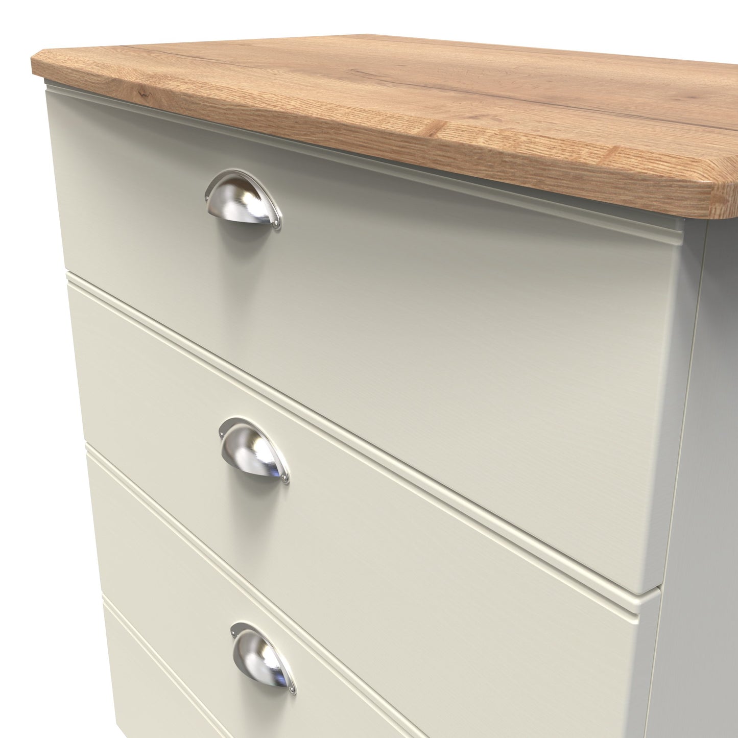 Victoria Chest of Drawers Cream & Light Oak 4 Drawers 77cm