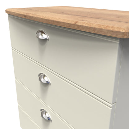 Victoria Chest of Drawers Cream & Light Oak 4 Drawers 77cm