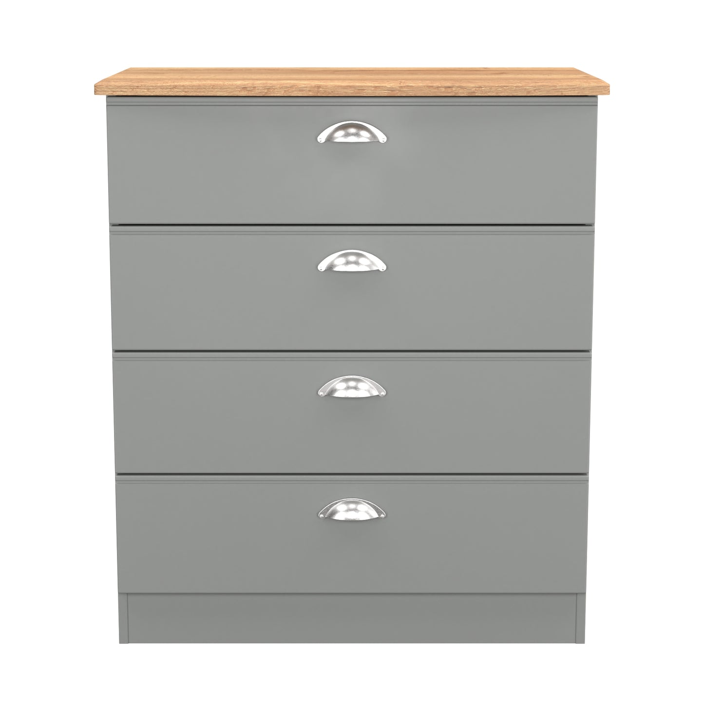 Victoria Chest of Drawers Grey & Light Oak 4 Drawers 77cm