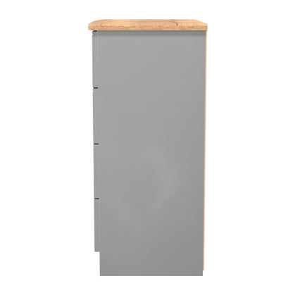 Victoria Chest of Drawers Grey & Light Oak 4 Drawers 77cm