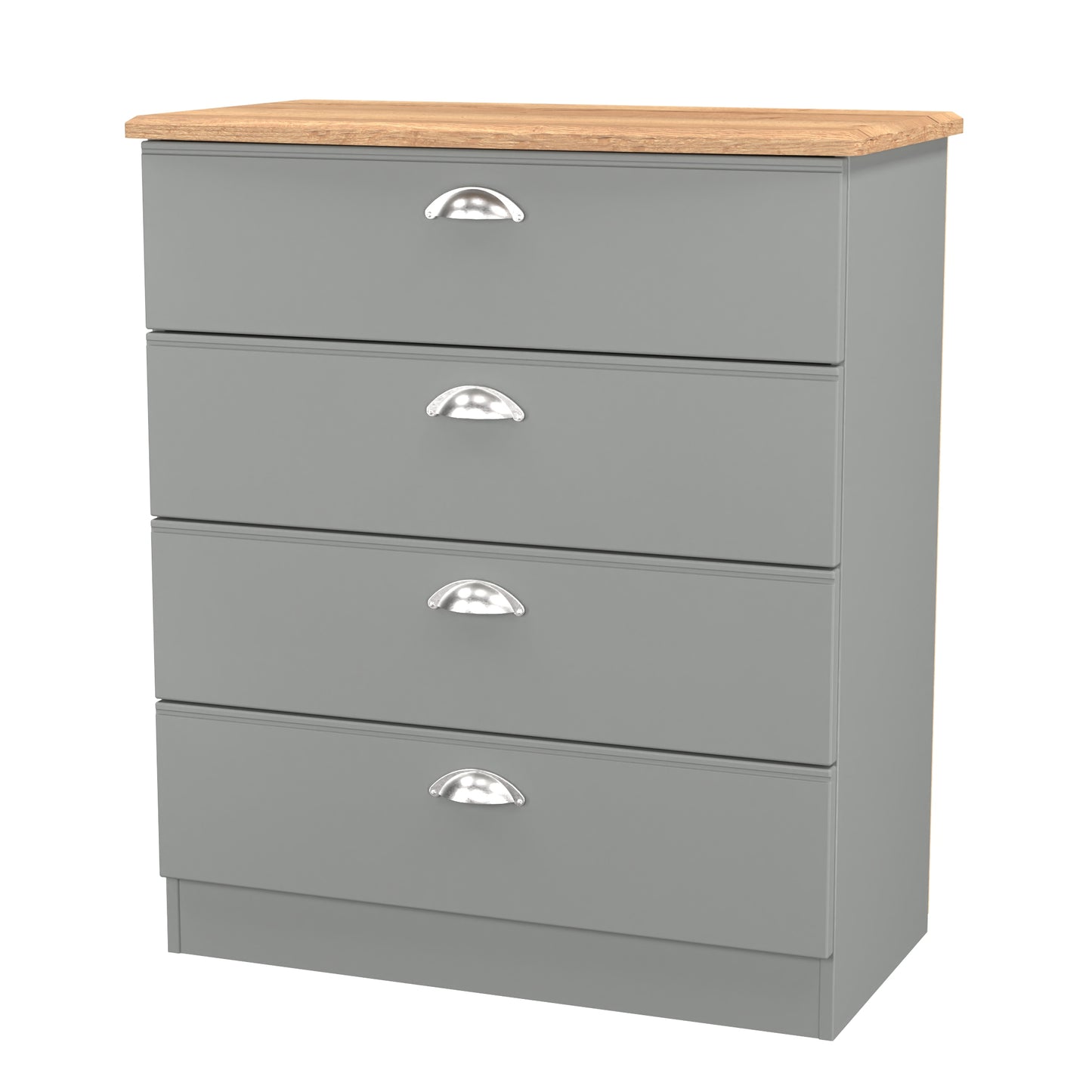 Victoria Chest of Drawers Grey & Light Oak 4 Drawers 77cm