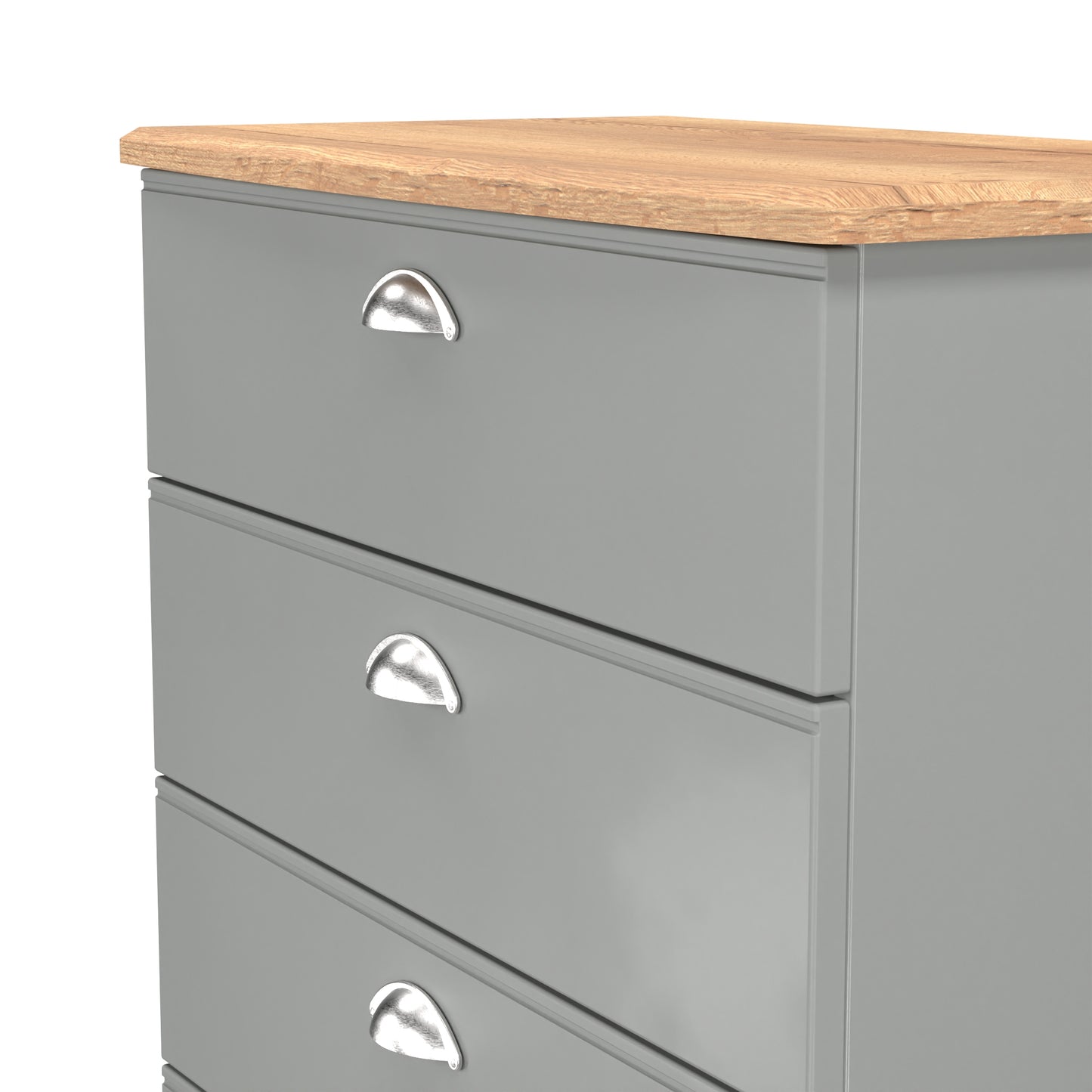 Victoria Chest of Drawers Grey & Light Oak 4 Drawers 77cm