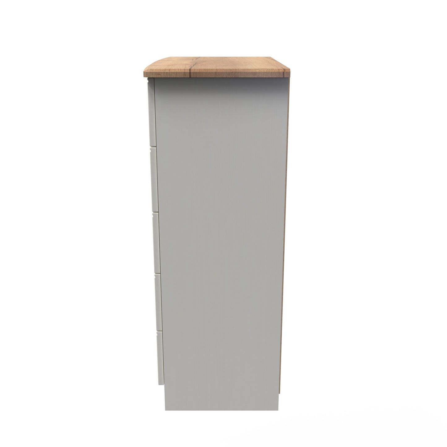 Victoria Tall Chest of Drawers Cream & Light Oak 5 Drawers 77cm