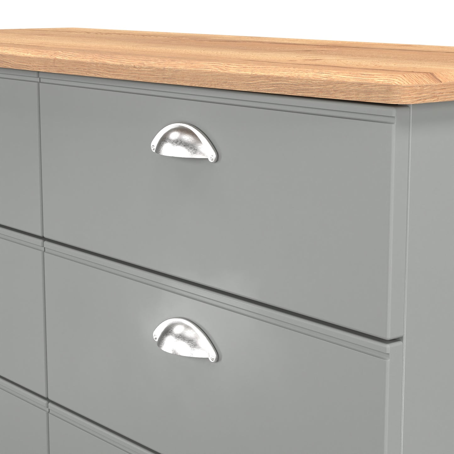 Victoria Large Chest of Drawers Grey & Light Oak 6 Drawers 112cm