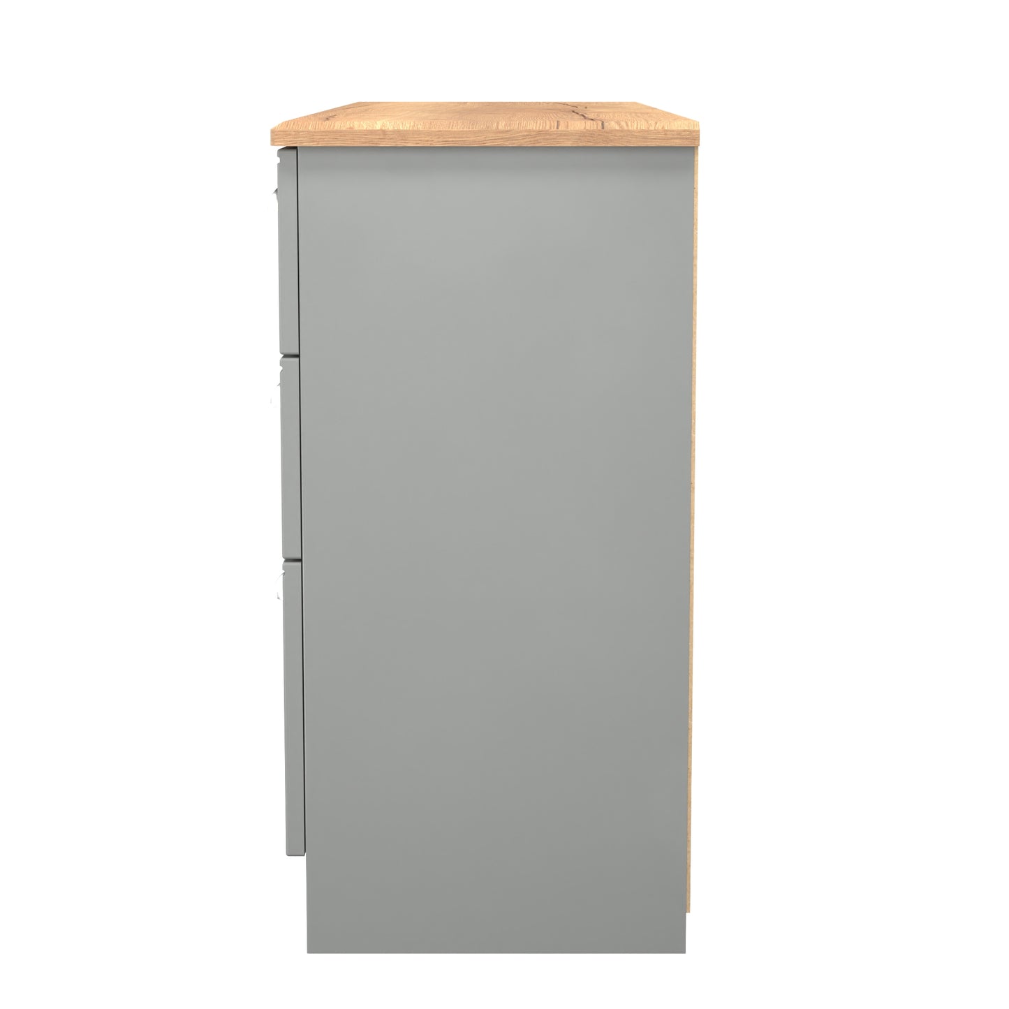 Victoria Desk Grey & Light Oak 6 Drawers 128cm