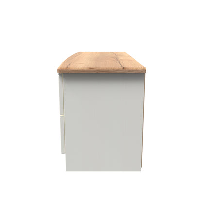 Victoria Large Chest of Drawers Cream & Light Oak 4 Drawers 112cm