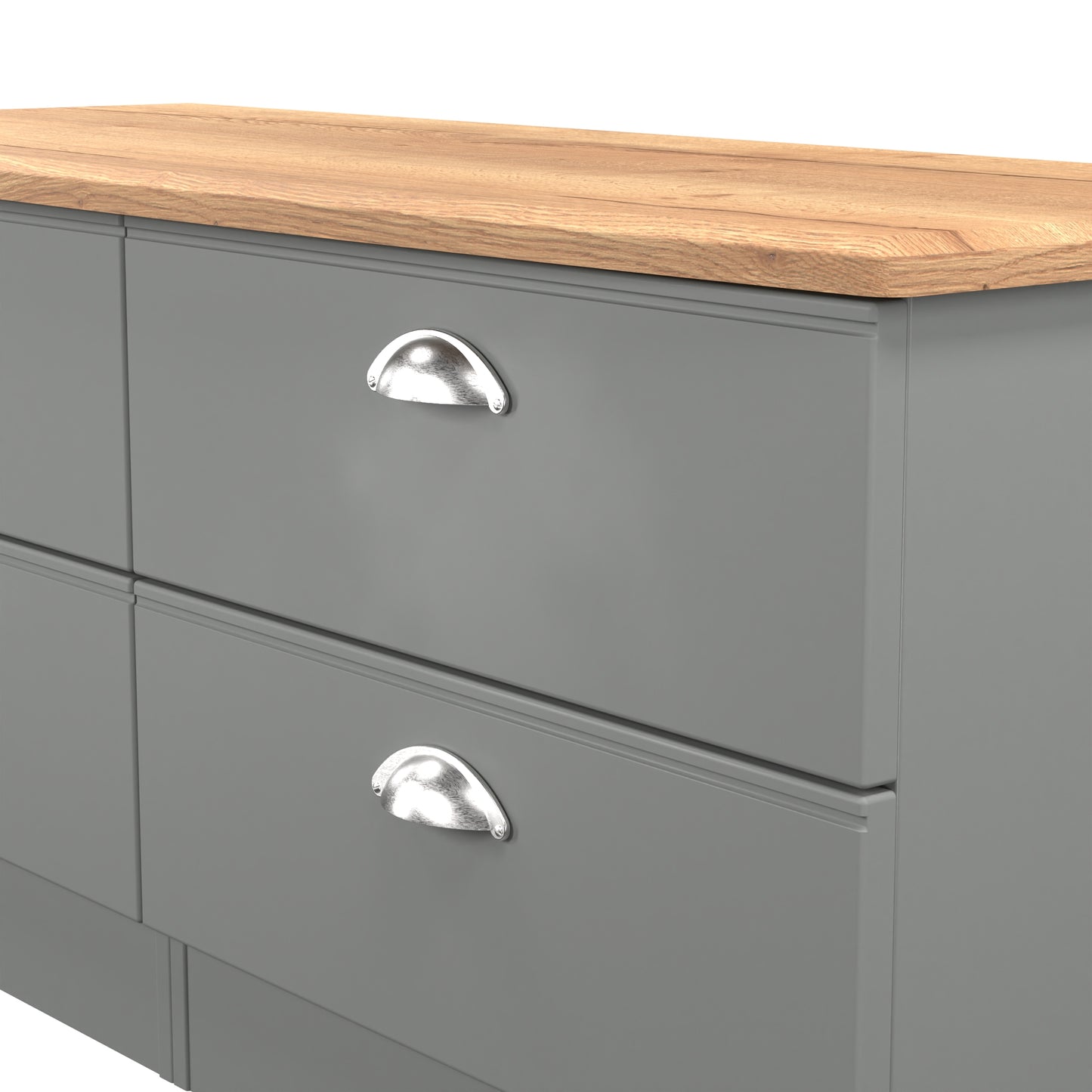Victoria Large Chest of Drawers Grey & Light Oak 4 Drawers 112cm