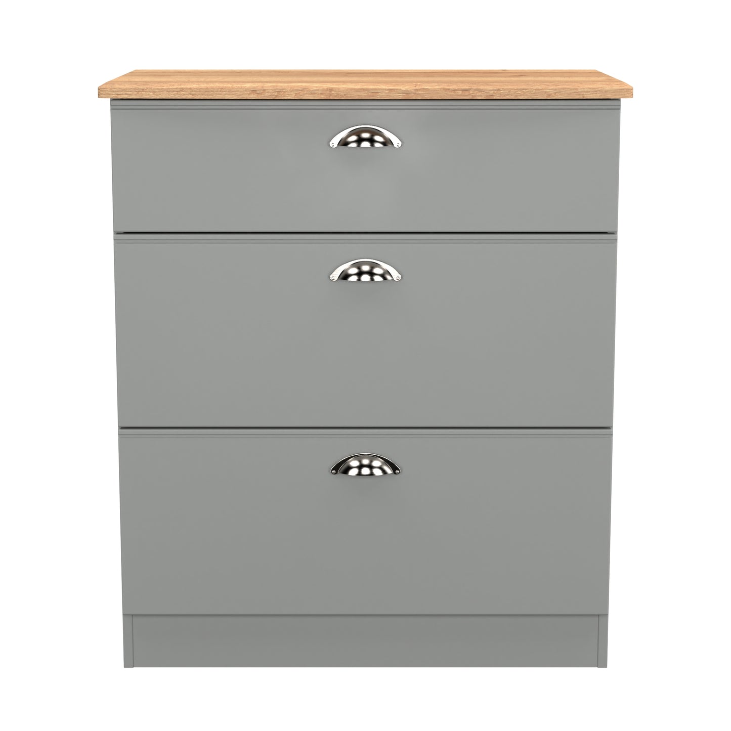 Victoria Chest of Drawers Grey & Light Oak 3 Drawers 42cm