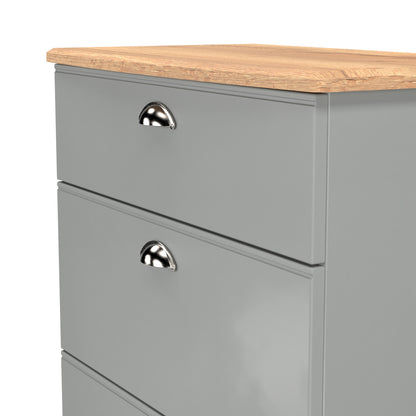 Victoria Chest of Drawers Grey & Light Oak 3 Drawers 42cm
