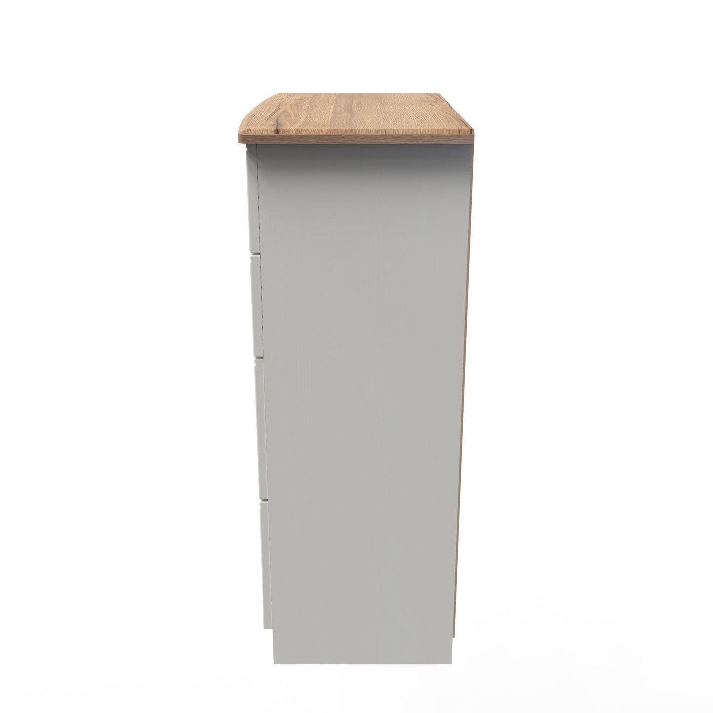 Victoria Tall Chest of Drawers Cream & Light Oak 4 Drawers 77cm