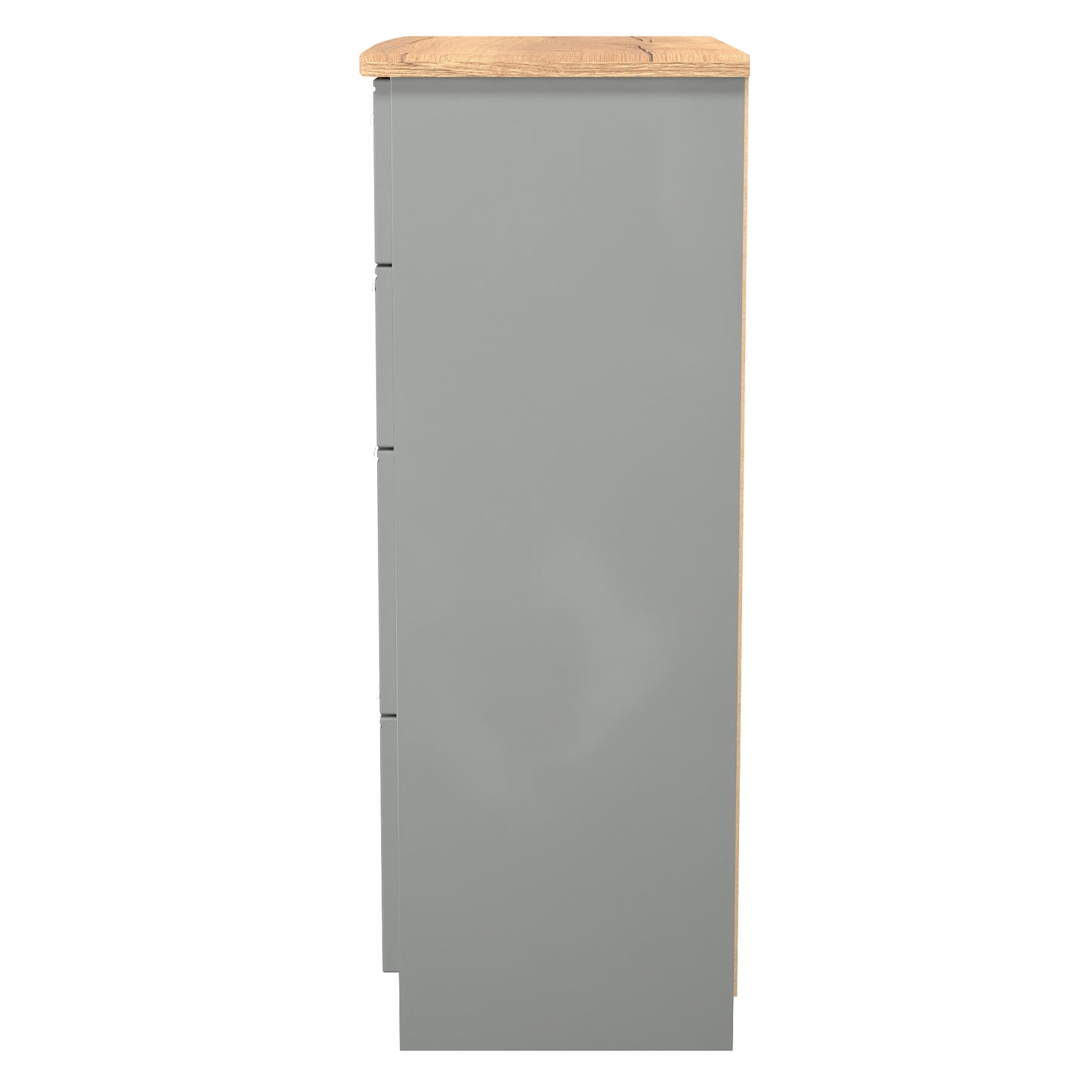 Victoria Tall Chest of Drawers Grey & Light Oak 4 Drawers 77cm