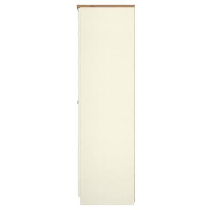 Victoria Tall Wardrobe Cream & Light Oak 2 Doors 1 Shelf 74cm