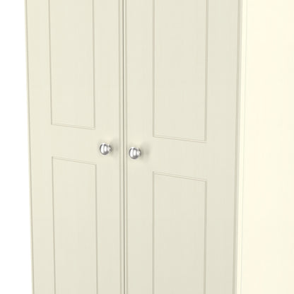Victoria Tall Wardrobe Cream & Light Oak 2 Doors 1 Shelf 74cm