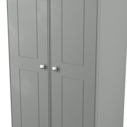 Victoria Tall Wardrobe Grey & Light Oak 2 Doors 1 Shelf 74cm