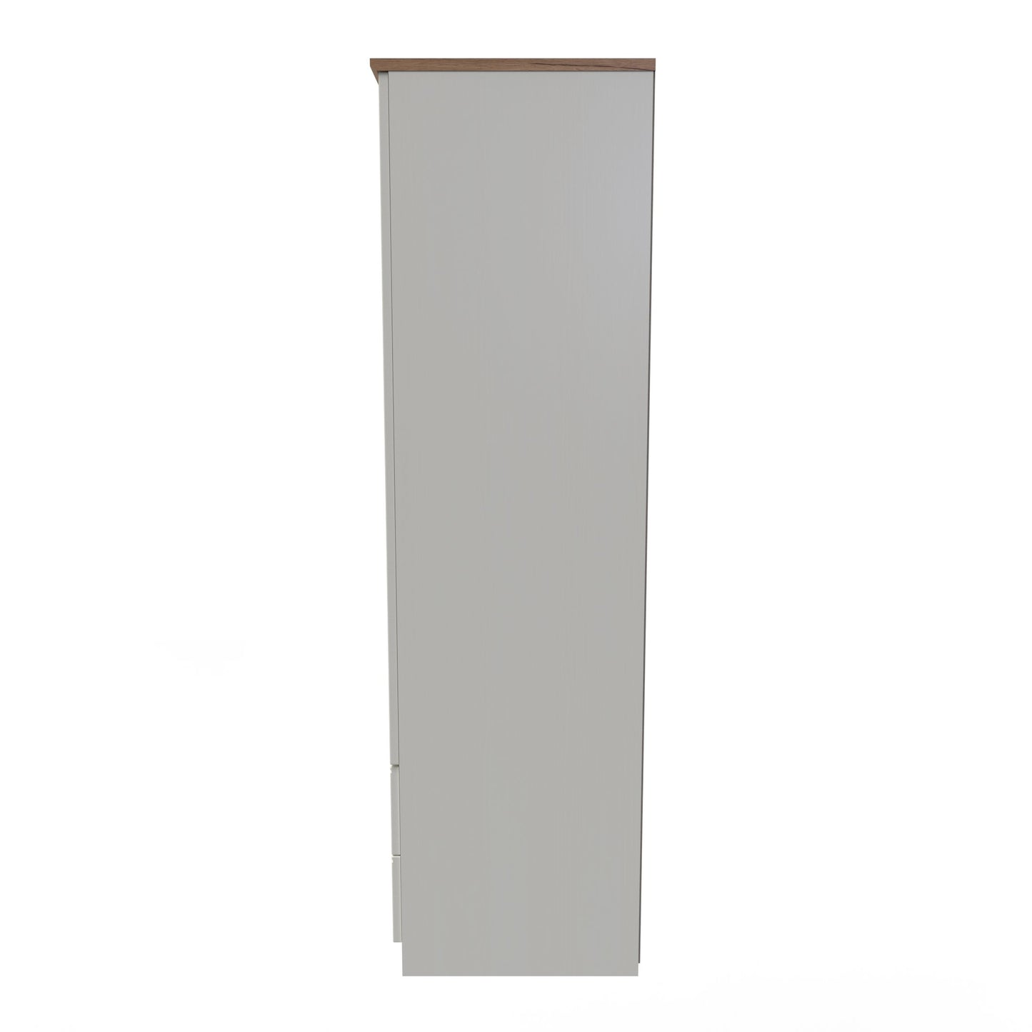 Victoria Tall Wardrobe Cream & Light Oak 2 Doors 2 Drawers 74cm