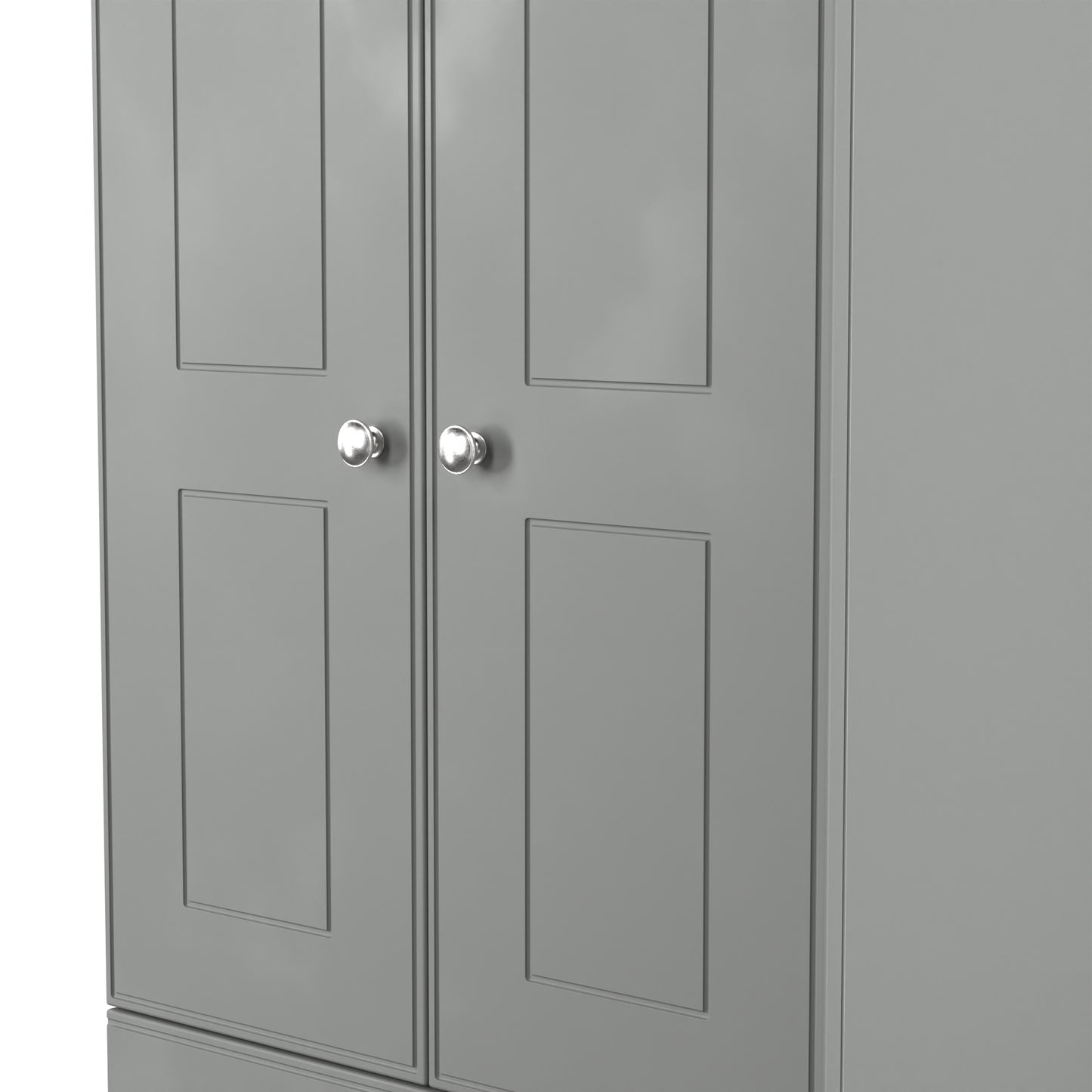Victoria Tall Wardrobe Grey & Light Oak 2 Doors 2 Drawers 74cm