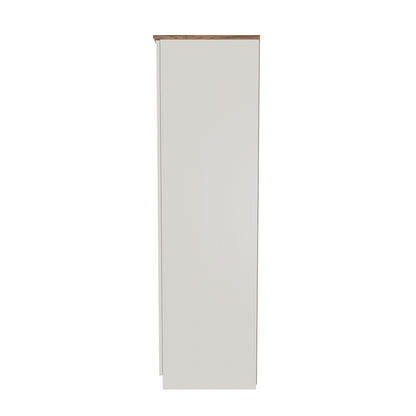 Victoria Tall Mirror Wardrobe Cream & Light Oak 1 Shelf 111cm