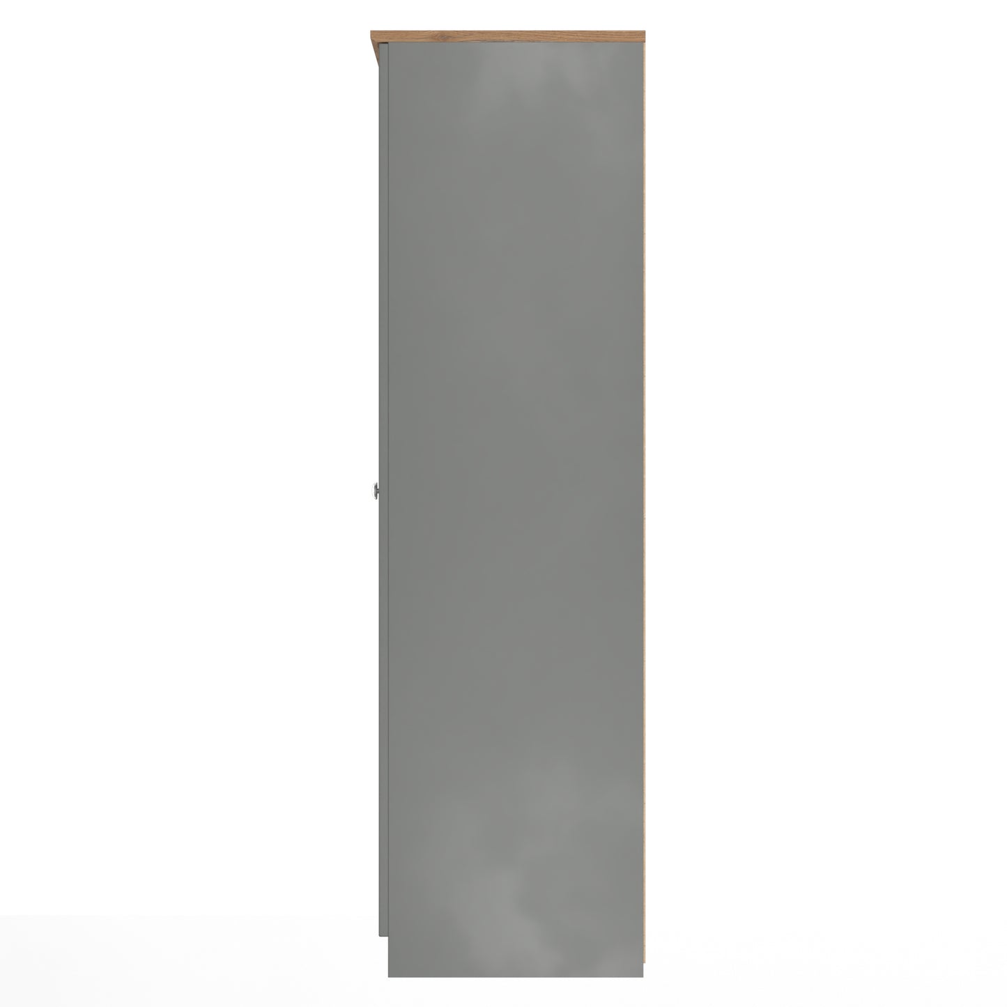 Victoria Tall Mirror Wardrobe Grey & Light Oak 1 Shelf 111cm